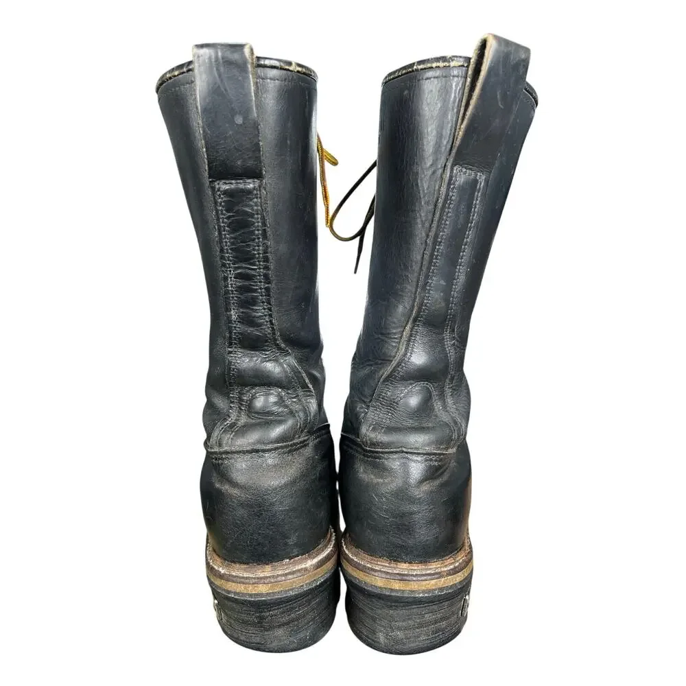 Vintage Red Wing Men’s Black Leather Logger Boots Size US 9 E